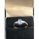 18ct gold diamond and sapphire ring, approximate ring size: P/Q, approximate weight 3.5g, ring is in