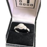 9ct white gold diamond ring, wright approx 3.6g ring size approx V