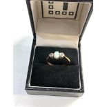 18ct Gold opal diamond ring, ring size approx q weight approx 3g