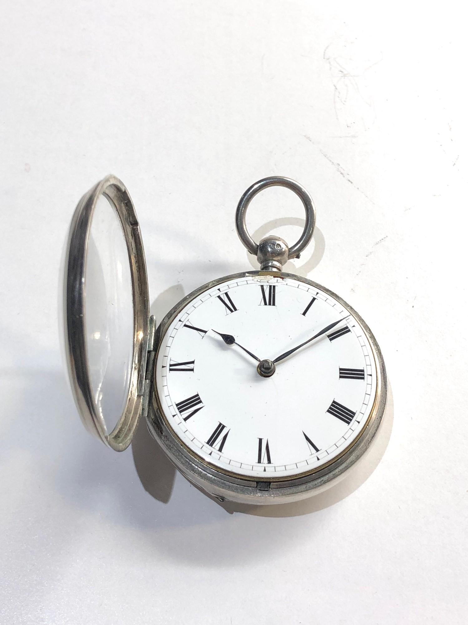 Antique silver fusee pocket watch by Davis & Co Liverpool diamond end stone overall good condition - Bild 3 aus 6