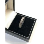 9ct white Gold diamond full eternity ring, ring size approx Q weight approx 1.9g