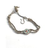 Victorian silver enamel ladies Albertina chain