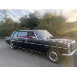 Vintage Mercedes 1976 240D LWB Auto 3 speed limousine, right hand drive, full red leather interior -