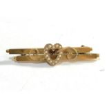 15ct gold seed pearl brooch weight 3.2g