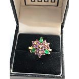 18ct gemstone cluster ring ring size approx N