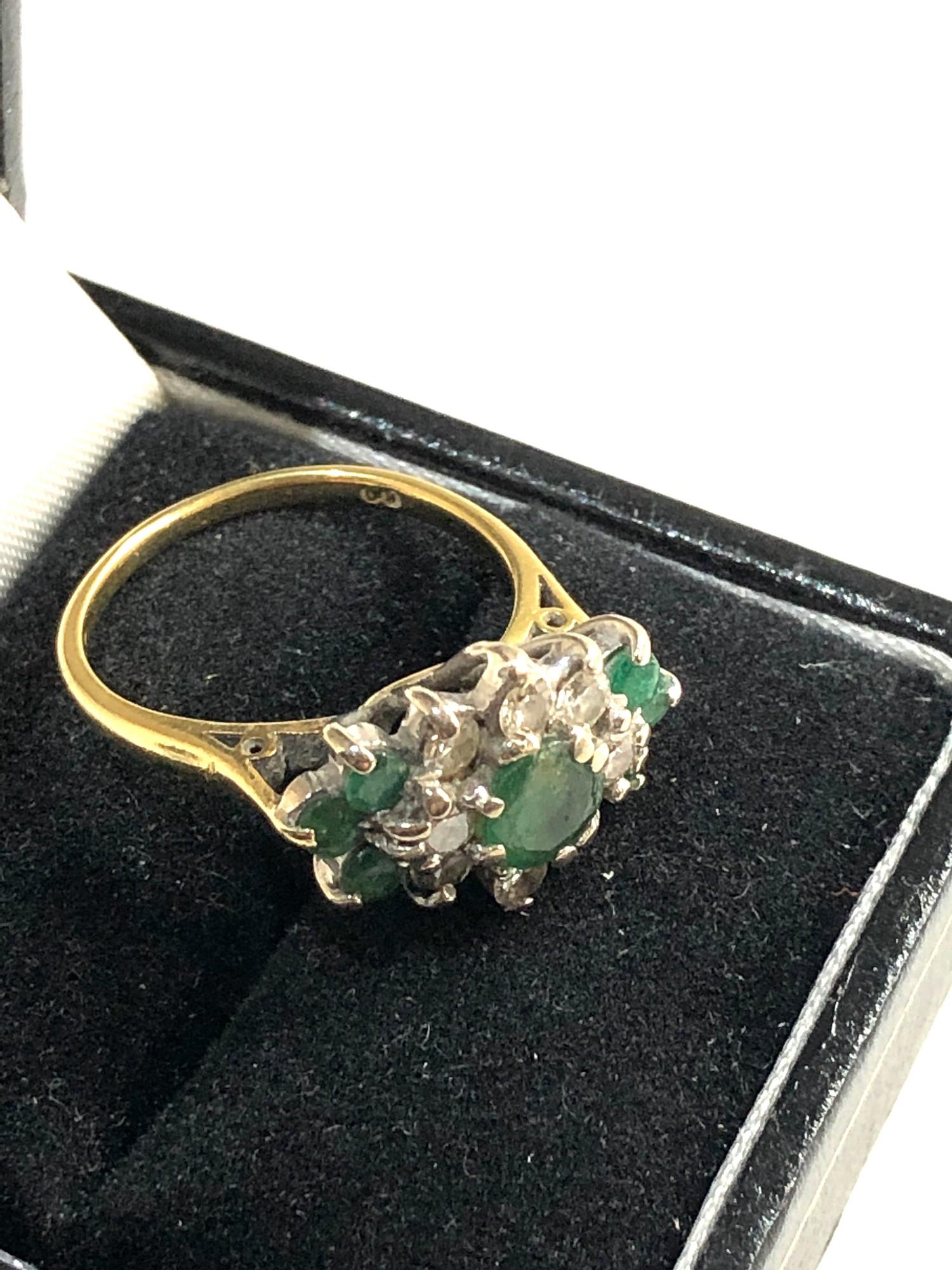 18ct Gold enamel diamond ring, ring size approx n/o, good overall condition - Image 3 of 3