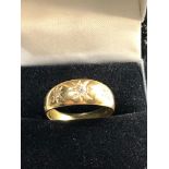 18ct gold diamond gypsy ring, weight approx 4.8g size approx o/p