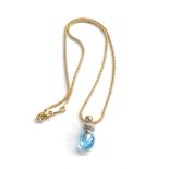 18ct gold gem stone pendant necklace 5.1g, the length of the chain in cm is approximately 43.5cm,