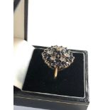 9ct gold diamond and sapphire dress ring, ring size P weight 5.5g