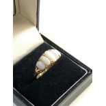 18ct gold opal and diamond ring, ring size approx o/p 4.2g, good overall condition