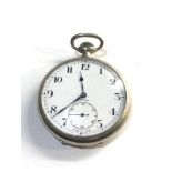 Antique Zenith pocket watch nickel case watch winds and ticks but no warranty given
