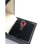 18ct gold gemstone ring, ring size approx L