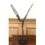 large modern bronze figure of a dancing figure measures approx23ins tall including base