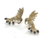 9ct gold sapphire bird earring