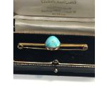 9ct gold turquoise bar brooch