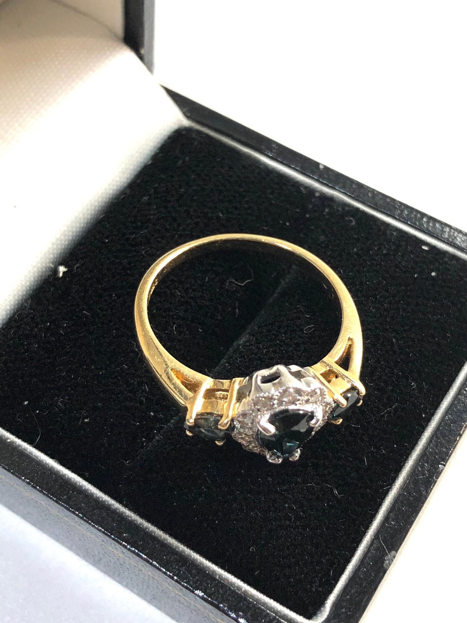 14ct gold and sapphire ring, weight approx 2.5g ring size approx p/q - Image 3 of 3