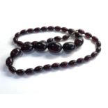 cherry amber bakelite type bead necklace