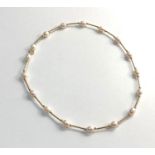 14ct gold and pearl necklace clasp hallmarked 585 measures 43cm weight 10.4g