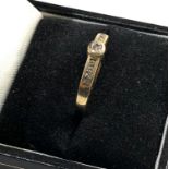 9ct gold diamond ring ring size approx Q/R weight approx 1.6g
