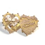 9ct gold mizpah brooch