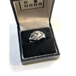 9ct white gold diamond ring, weight approx 3.8g ring size l/m