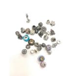 30 mixed brand silver charms