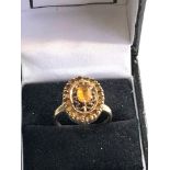 9ct gold citrine ring weight approx 4.8g ring size approx q/r, Good overall condition, no stones