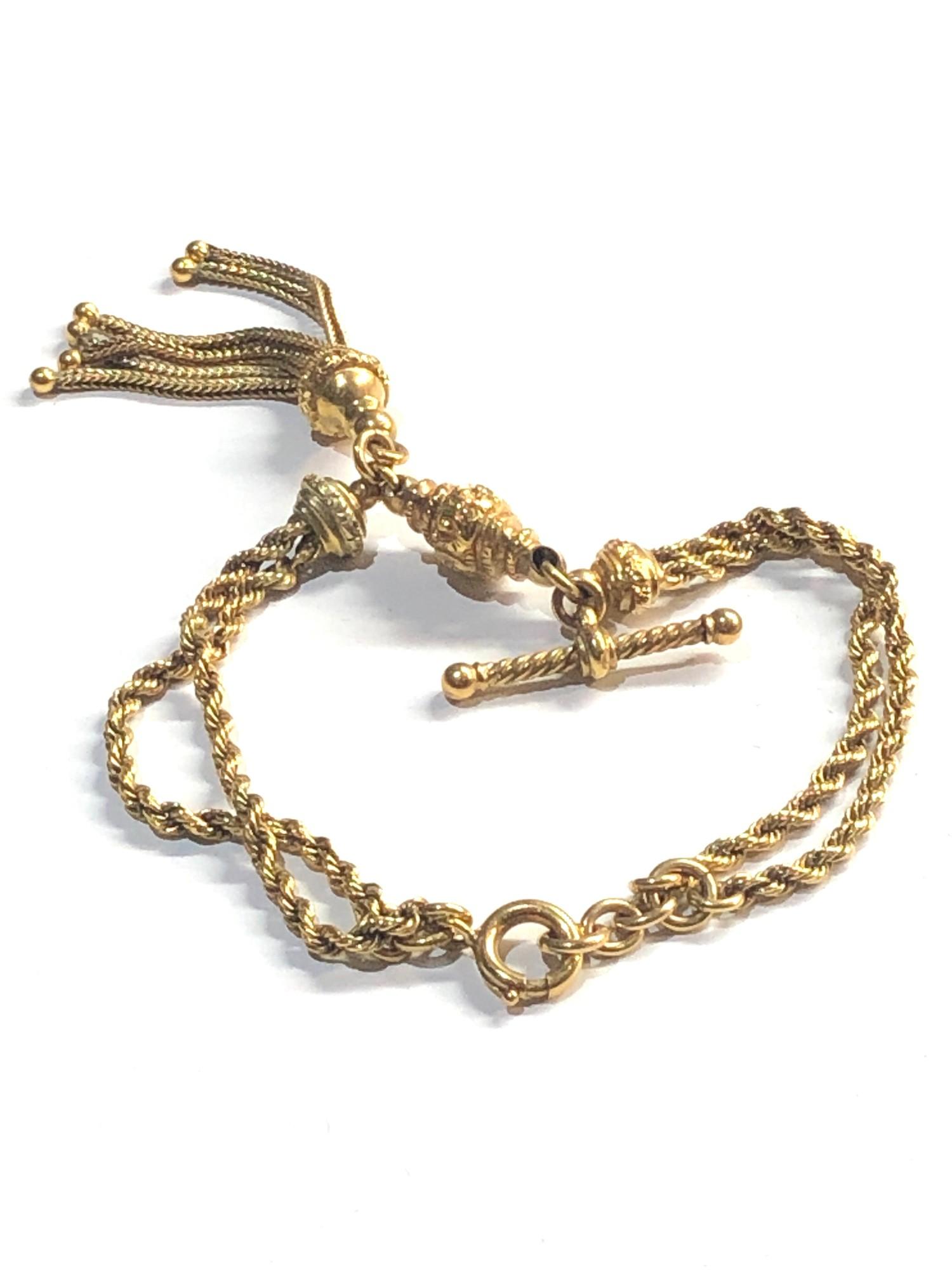 Victorian 9ct gold Albertina watch chain bracelet weight approx 11g - Bild 2 aus 2