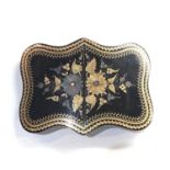Victorian pique tortoiseshell buckle measures approx 73mm by 53mm