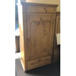 Antique french pine robe has age related overall woodworm holes non active
