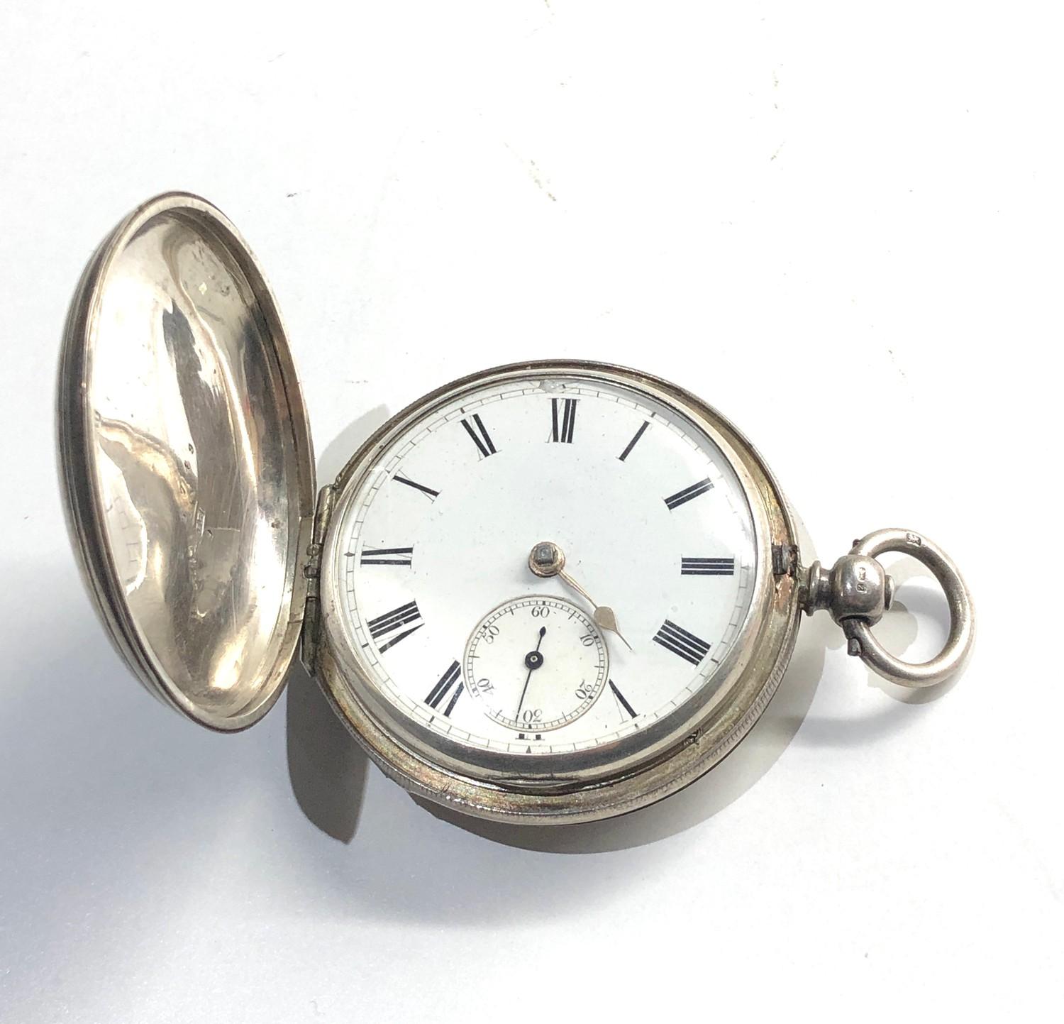 Antique silver full hunter fusee pocket watch by R.Stamford London