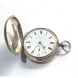Antique silver full hunter fusee pocket watch by R.Stamford London