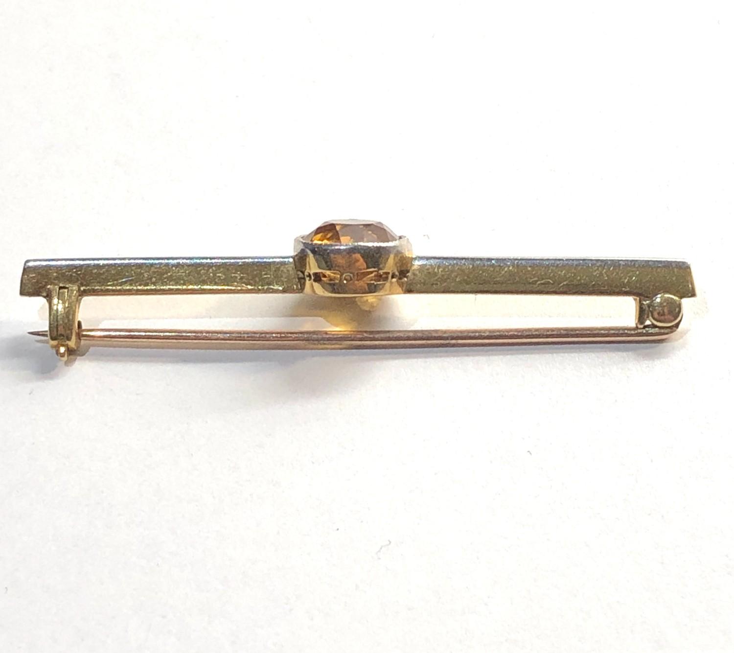 Antique high carat gold & citrine brooch measures approx49mm weight 4.3g - Image 3 of 5