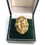 Vintage 18ct gold picture ring weight approx 6.3g ring size approx r/s