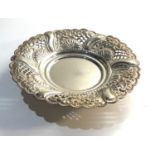 Continental silver fruit bowl measures approx 10ins dia not hallmarked but xrt and acid tested as