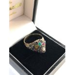 9ct Gold Hareem gemset ring ring size approx n/o weight approx 3g