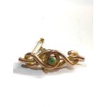 9ct gold turquoise set brooch