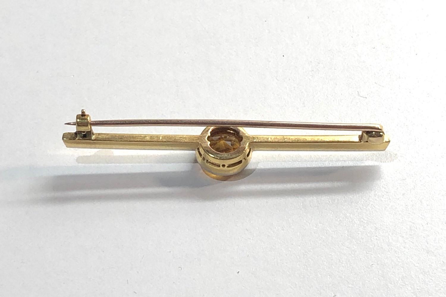 Antique high carat gold & citrine brooch measures approx49mm weight 4.3g - Image 2 of 5