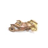 9ct gold hand brooch