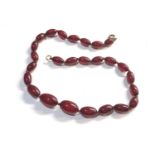 Cherry amber / bakelite necklace 18.6g good internal streaking