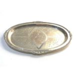 Continental silver tray measures approx 24cm by 17cm weight 180g