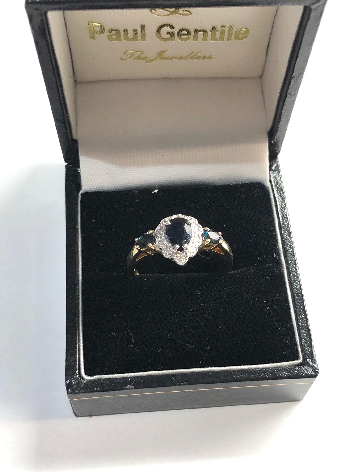 14ct gold and sapphire ring, weight approx 2.5g ring size approx p/q - Image 2 of 3