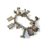 Vintage silver charm bracelet 52g