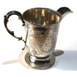 Antique victorian silver cream jug measures approx height 11.5cm worn hallmarks weight 110g