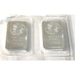 2 x 1 ounce silver .999 fine silver bullion bars