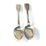 2 antique Irish silver spoons each 14cm long