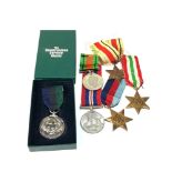 6 ww2 medals includes the cameronians service medal named 3248716 rfn.j deans 1939-42