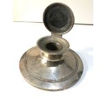 Large antique silver ink well with glass liner measures approx 16cm dia Birmingham silver