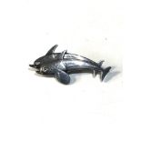 Georg Jensen silver double dolphin brooch No 317