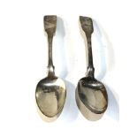 2 antique Irish silver spoons each 14cm long